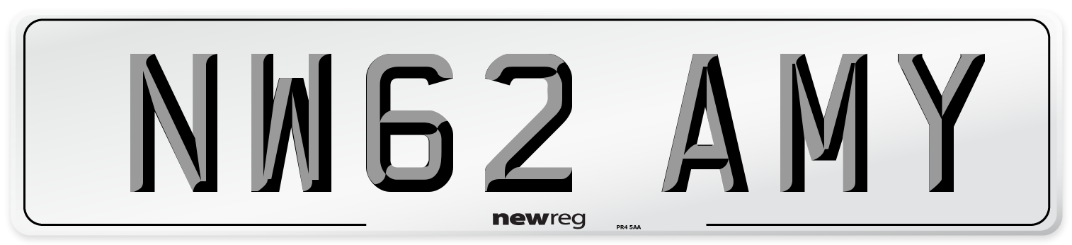 NW62 AMY Number Plate from New Reg